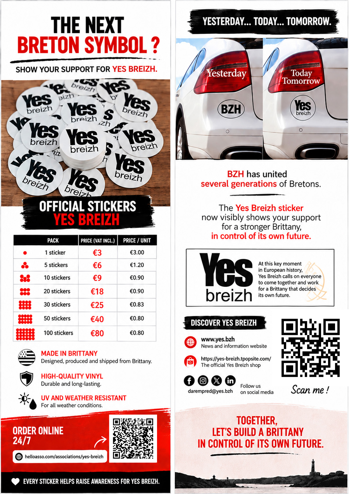 Preview of the Yes Breizh online sticker shop flyer